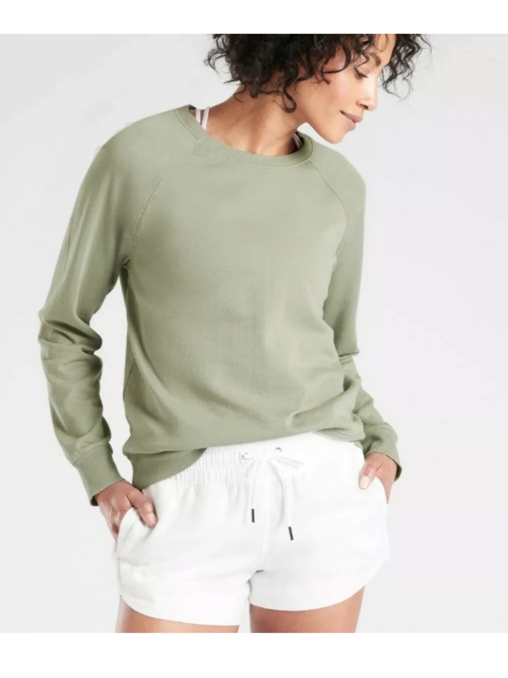 Athleta Sage Green Sundown Sweatshirt,  Size Medium